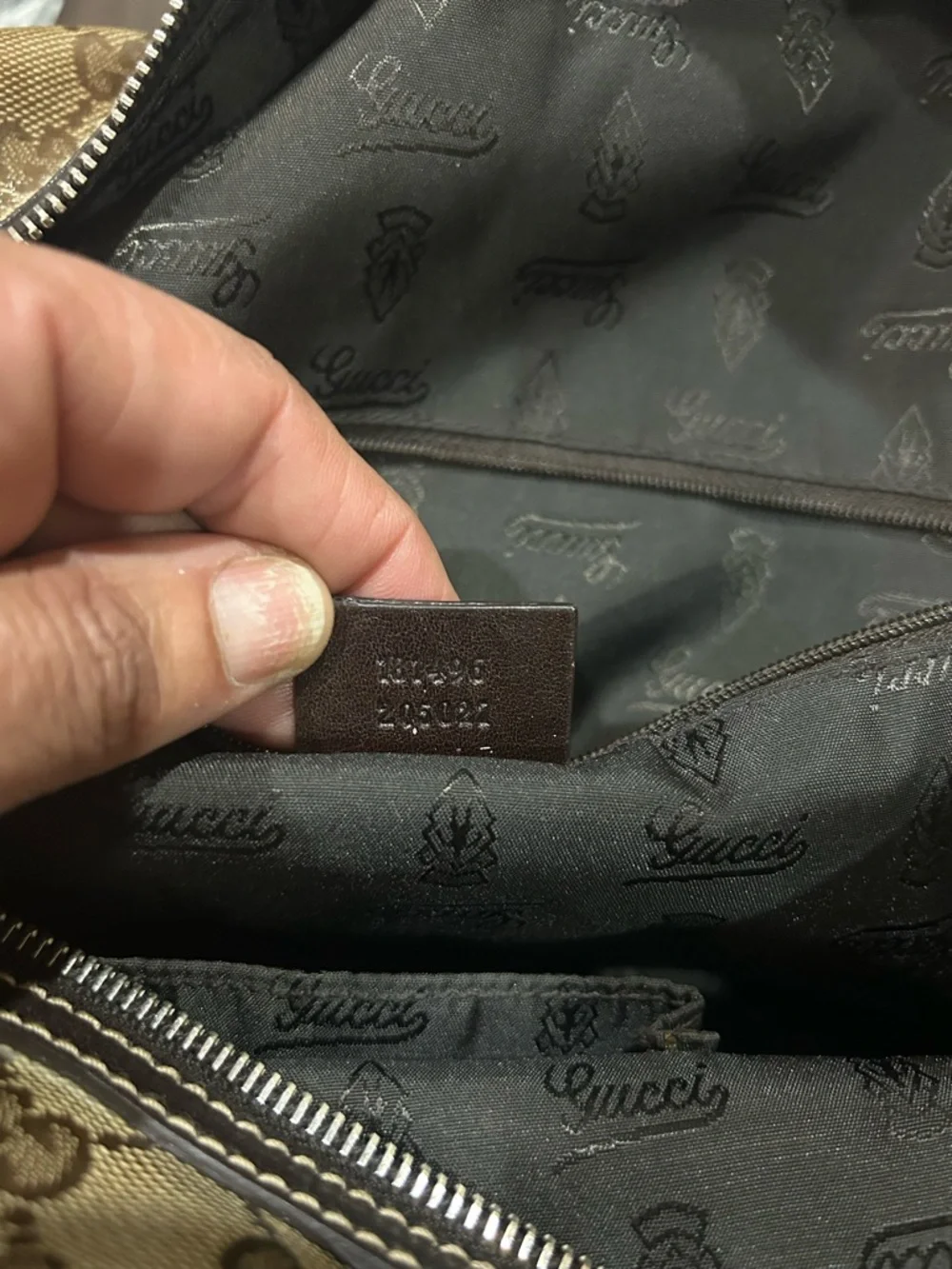 Gucci Boston Brown Tan GG Coated Canvas Shoulder Bag with Dark Brown Trim! - Picture 13 of 16